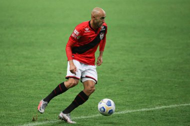 Brazilian Championship: Gremio and Atletico Goianiense. July 4, 2021, Porto Alegre, Brazil: Douglas Costa, from Gremio, during soccer match between Gremio and Atletico Goianiense, valid for 9th round of Brazilian Soccer Championship