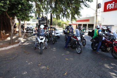 March to Jesus is held in form of a motorcade in Goiania. July 3, 2021, Goiania. Brazil: March to Jesus is held in form of a motorcade on Saturday (3), in Goiania, with a concentration in  Aviao square
