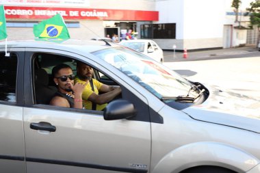 March to Jesus is held in form of a motorcade in Goiania. July 3, 2021, Goiania. Brazil: March to Jesus is held in form of a motorcade on Saturday (3), in Goiania, with a concentration in  Aviao square