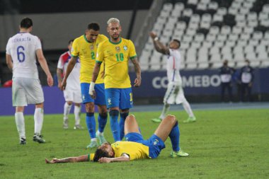  Copa America Quartas Final: Brazil vs Chile. July 2, 2021, Rio de Janeiro, Brazil: Soccer match between Brazil and Chile, valid for the quartas final of Copa America, at Nilton Santos stadium (Engenhao), in Rio de Janeiro.