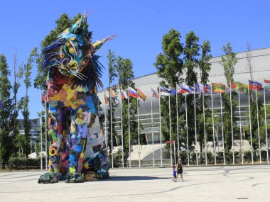  Movement in Nations' park and surroundings, in Lisbon. July 2, 2021, Lisbon, Portugal: Movement of people in Nations' park and surroundings, in Lisbon, on Friday (2), during European summer and in the midst of mobility restrictions 