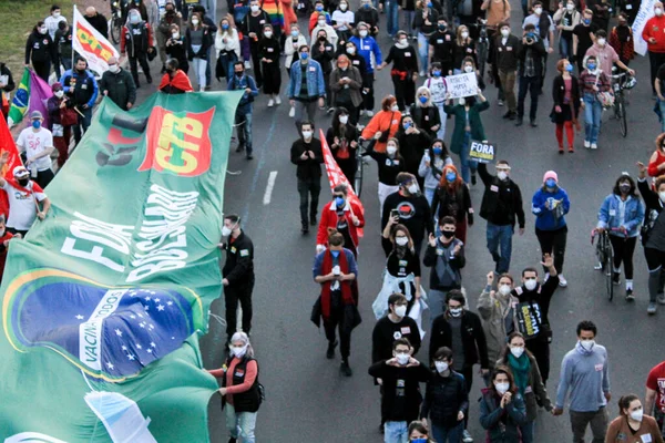 Protest Government President Jair Bolsonaro Porto Alegre July 2021 Porto — Foto Stock