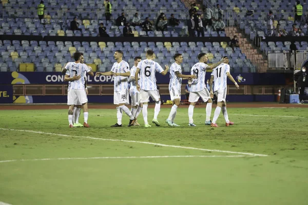 Copa America Viertelfinale Argentinien Gegen Equador Juli 2021 Goiania Brasilien — Stockfoto