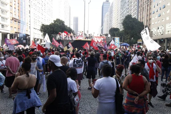 Protest Bolsonaro Rio Janeiro July 2021 Rio Janeiro Brazil Thousands — Fotografia de Stock