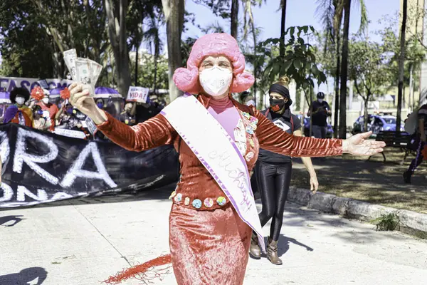 Protest Bolsonaro Rio Janeiro July 2021 Rio Janeiro Brazil Thousands — ストック写真