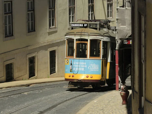 Tourist Movement Cable Car Lisbon July 2021 Lisbon Portugal Movement — Fotografia de Stock