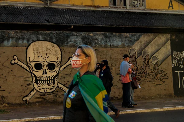 Протест Проти Уряду Президента Яіра Болсонаро Порту Алегрі Липня 2021 — стокове фото