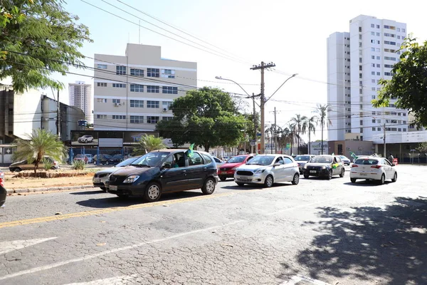 March Jesus Held Form Motorcade Goiania July 2021 Goiania Brazil — Fotografia de Stock