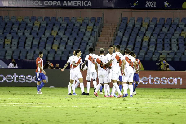 Copa América Cuartos Final Perú Paraguay Julio 2021 Goiania Brasil —  Fotos de Stock