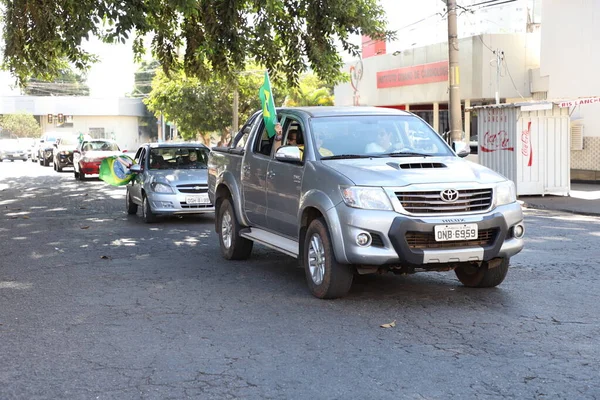 March Jesus Held Form Motorcade Goiania July 2021 Goiania Brazil — Stok fotoğraf