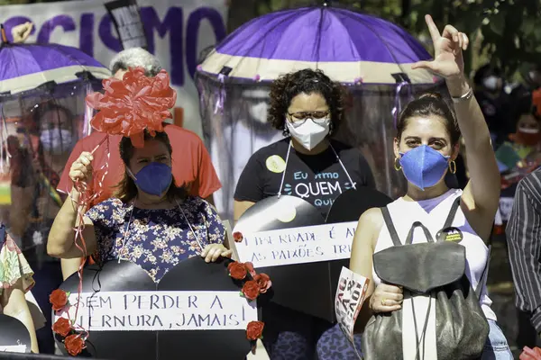 Protest Bolsonaro Rio Janeiro July 2021 Rio Janeiro Brazil Thousands — Foto Stock