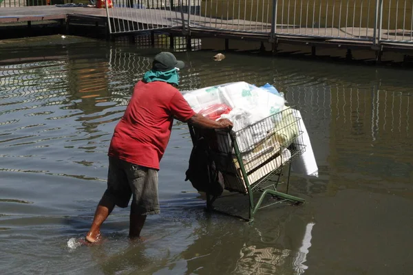 Nivel Del Río Negro Comienza Disminuir Lentamente Manaus Julio 2021 — Foto de Stock