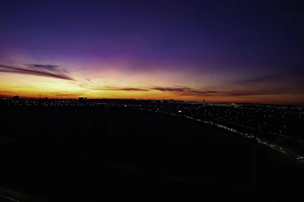 Tempo Pôr Sol Brasília Julho 2021 Distrito Federal Brasil Pôr — Fotografia de Stock