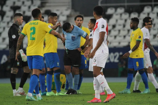 Copa America Półfinał Brazylia Peru Lipca 2021 Rio Janeiro Brazylia — Zdjęcie stockowe