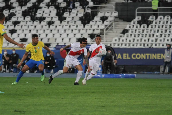 Copa America Yarı Finali Brezilya Peru Karşı Temmuz 2021 Rio — Stok fotoğraf