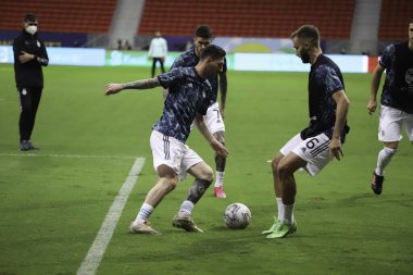 Copa America Yarı Finali: Arjantin ve Kolombiya. 6 Temmuz 2021, Brasilia, Federal Bölge, Brezilya: Arjantin ve Kolombiya futbol karşılaşması sırasında Lautaro Martinez 'in attığı golün kutlanması