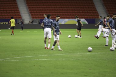 Copa America Yarı Finali: Arjantin ve Kolombiya. 6 Temmuz 2021, Brasilia, Federal Bölge, Brezilya: Arjantin ve Kolombiya futbol karşılaşması sırasında Lautaro Martinez 'in attığı golün kutlanması