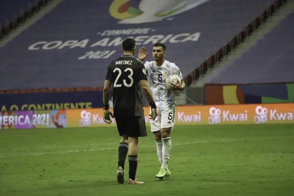 Copa America Halbfinale Argentinien Und Kolumbien Juli 2021 Brasilia Brasilien — Stockfoto