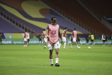 Kolombiya ve Peru. 9 Temmuz 2021, Brasilia, Federal Bölge, Brezilya: Brezilya 'da Mane Garrincha Stadyumu' nda düzenlenen Copa America 2021 'de üçüncü sırada yer alan Kolombiya ile Peru arasındaki futbol maçı