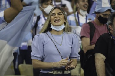 Arjantin ve Brezilya. 10 Temmuz 2021, Rio de Janeiro, Brezilya: Brezilya ile oynanan futbol maçı, Copa America 2021 finali için geçerli, Cumartesi günü Rio de Janeiro 'daki Maracana Stadyumu' nda düzenlendi. 