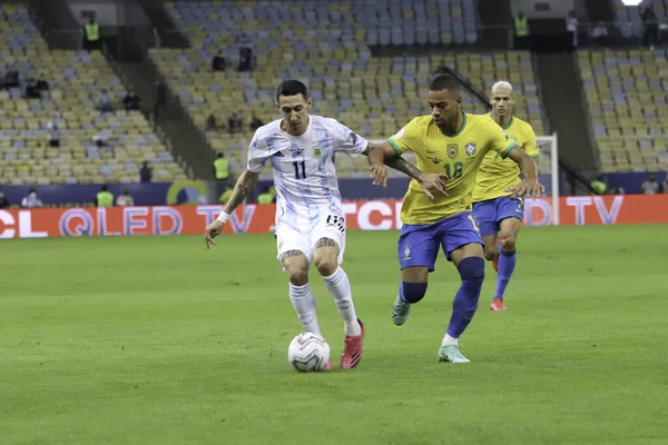 Argentinien Und Brasilien Juli 2021 Rio Janeiro Brasilien Fußballspiel Gegen — Stockfoto