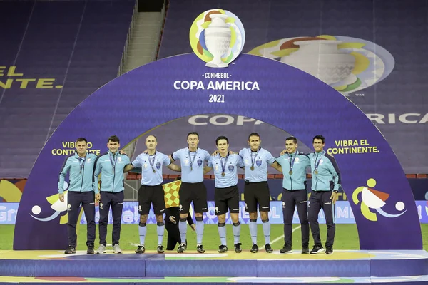 Kolumbia Peru Lipca 2021 Brasilia Dystrykt Federalny Brazylia Mecz Piłki — Zdjęcie stockowe