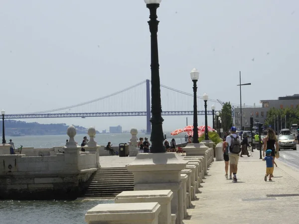 Juli 2021 Lissabon Portugal Weinig Verkeer Van Mensen Het Comercio — Stockfoto