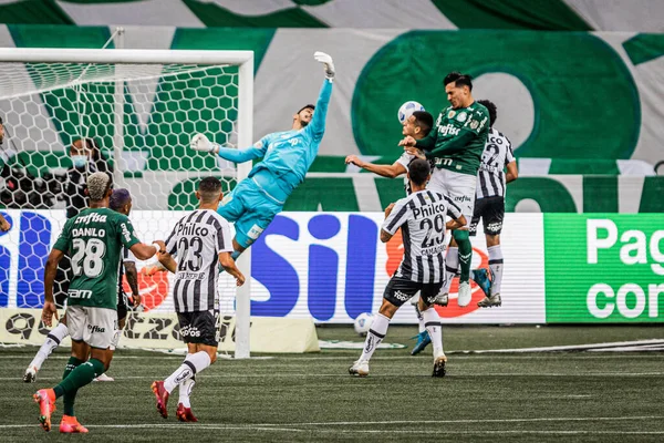 Campeonato Brasileiro Futebol Palmeiras Santos Julho 2021 São Paulo Brasil — Fotografia de Stock