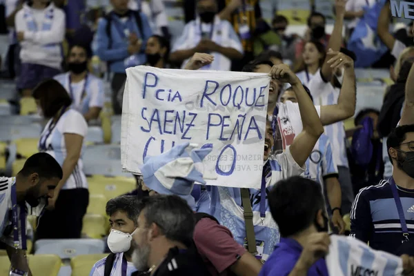 Argentina Brasil Julho 2021 Rio Janeiro Brasil Partida Futebol Contra — Fotografia de Stock