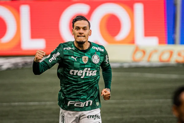 Brasiliansk Fotboll Mästerskap Palmeiras Och Santos Juli 2021 Sao Paulo — Stockfoto