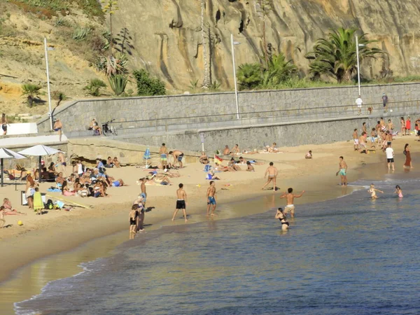 Пляж Пока Кашкайше Июля 2021 Года Лиссабон Португалия Вторник Июля — стоковое фото