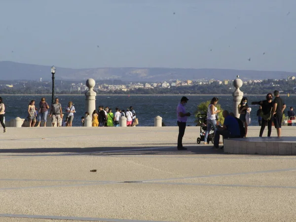 Julio 2021 Lisboa Portugal Movimiento Plaza Del Comercio Uno Los — Foto de Stock