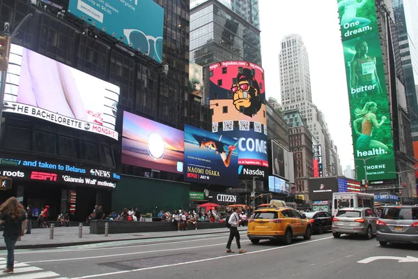 Těžký Pohyb Lidí Times Square Července 2021 New York Usa — Stock fotografie
