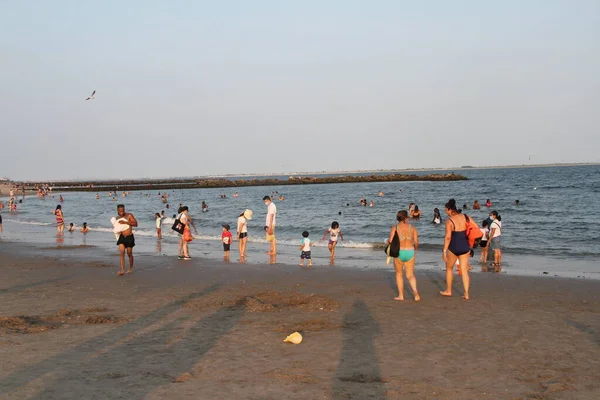 Crowded Coney Island Beach Brooklyn Juillet 2021 Coney Island Brooklyn — Photo