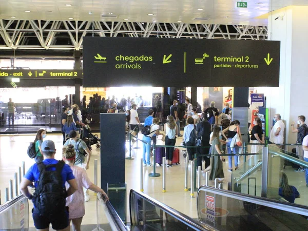 Greve Aeroporto Lisboa Causando Situação Caótica Para Passageiros Julho 2021 — Fotografia de Stock