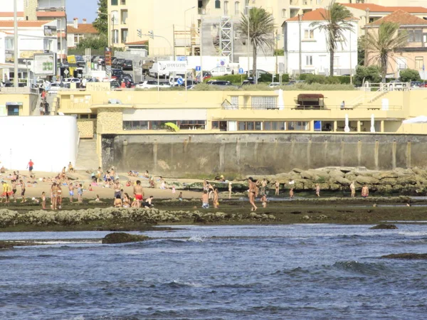 Parede Beach Cascais July 2021 Cascais Portugal Movement Bathers Parede — Stock Photo, Image