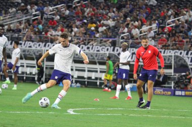 (Concacaf Gold Cup çeyrek finali: ABD Jamaika 'ya karşı. 25 Temmuz 2021, Dallas, Teksas, ABD: Futbol maçı Beetwen USA ve Jamaika çeyrek final için geçerli Concacaf Gold kupası, Dallas-Texas AT & T stadyumunda. 40.000 izleyicinin su altında kalması bekleniyor