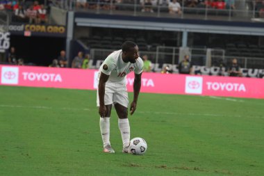 (SPO) Concacaf Gold Cup Quarters finali: Kosta Rika ve Kanada. 25 Temmuz 2021, Dallas, Teksas, ABD: Kanada 'dan Junior Hoilett, futbol maçında Beetwen Kosta Rika ve Kanada çeyrek final maçında Dal' daki AT & T Stadyumu 'nda Concacaf Gold Kupası' nı kazandı.