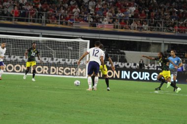 (Concacaf Gold Cup çeyrek finali: ABD Jamaika 'ya karşı. 25 Temmuz 2021, Dallas, Teksas, ABD: Futbol maçı Beetwen USA ve Jamaika çeyrek final için geçerli Concacaf Gold kupası, Dallas-Texas AT & T stadyumunda. 40.000 izleyicinin su altında kalması bekleniyor