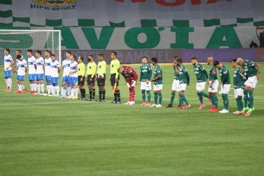 (SPO) Copa Libertadores Round 16: Palmeiras ve Universidad Catolica. 21 Temmuz 2021, Sao Paulo, Brezilya: Sao Pau 'daki Allianz Parque Stadyumu' nda Copa Libertadores 'in 16. turu için geçerli olan Palmeiras ve Universidad Catolica arasındaki futbol maçı