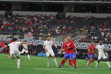 (SPO) Concacaf Gold Cup Quarters finali: Kosta Rika ve Kanada. 25 Temmuz 2021, Dallas, Teksas, ABD: Futbol maçı Beetwen Costa Rica ve Kanada çeyrek final için geçerli Concacaf Gold kupası, Dallas-Texas AT & T stadyumunda. 40.000 izleyici var.