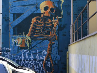 Portekiz 'de idam cezasının kaldırılmasının 150. yıldönümünü onurlandırmak için kurulmuş bir site. 23 Temmuz 2021, Lizbon, Portekiz: Santa Apolonia istasyonu yakınlarındaki Portekiz 'de idam cezasının kaldırılmasının 150. yıldönümünü anmak için kurulan alan