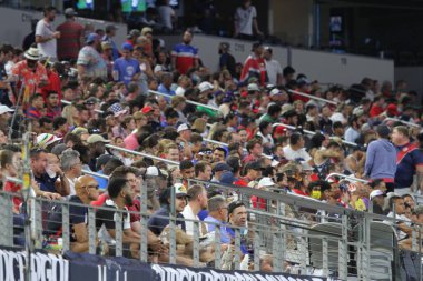 (Concacaf Gold Cup çeyrek finali: ABD Jamaika 'ya karşı. 25 Temmuz 2021, Dallas, Teksas, ABD: Futbol maçı Beetwen USA ve Jamaika çeyrek final için geçerli Concacaf Gold kupası, Dallas-Texas AT & T stadyumunda. 40.000 izleyicinin su altında kalması bekleniyor