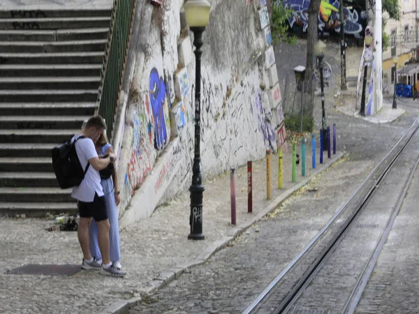 Alto Γειτονιά Ένα Από Πιο Παραδοσιακά Στη Λισαβόνα Ιουλίου 2021 — Φωτογραφία Αρχείου