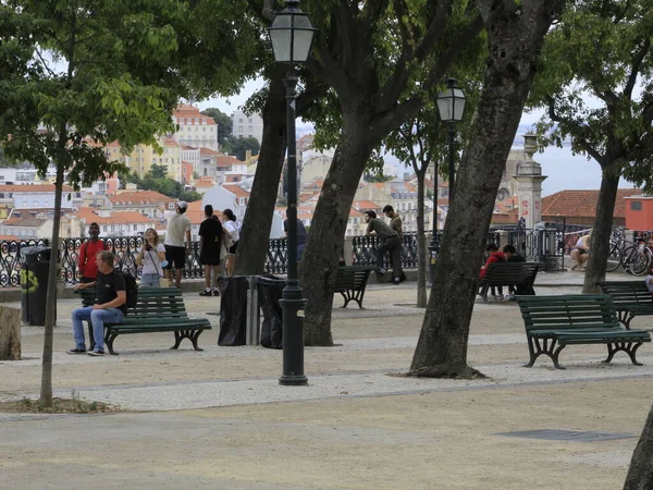Alto Γειτονιά Ένα Από Πιο Παραδοσιακά Στη Λισαβόνα Ιουλίου 2021 — Φωτογραφία Αρχείου
