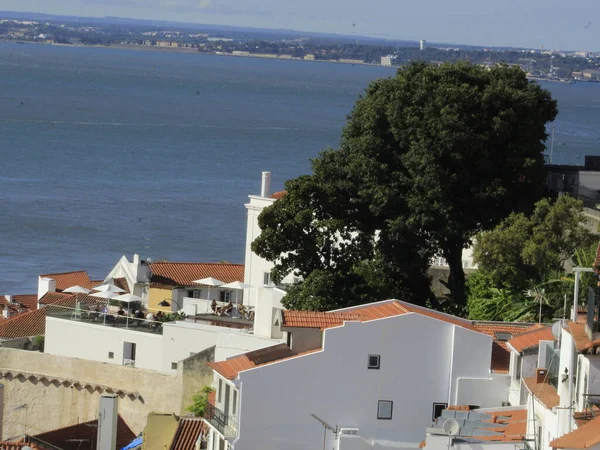 Lizbon Daki Santa Luzia Bakış Açısı Temmuz 2021 Lizbon Portekiz — Stok fotoğraf