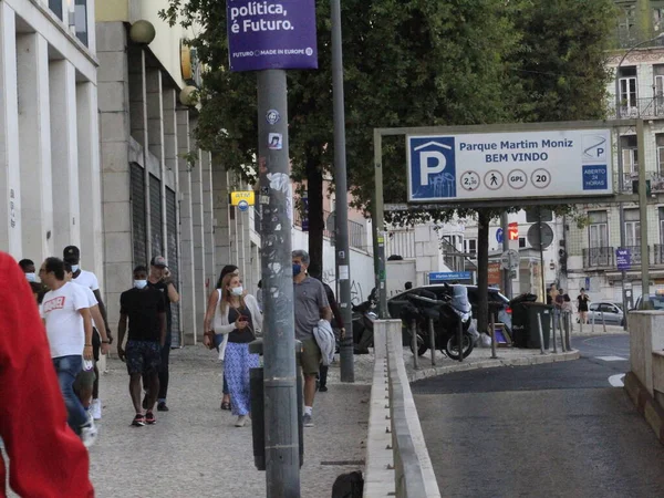 Mouvement Sur Place Martim Moniz Lisbonne Juillet 2021 Lisbonne Portugal — Photo