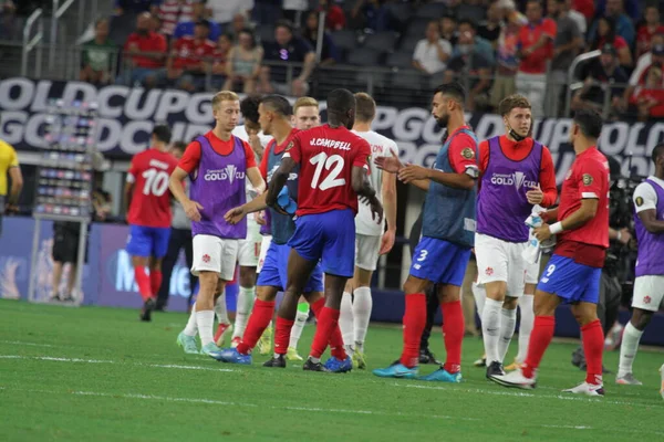 (SPO) Concacaf Gold Cup Quarters finali: Kosta Rika ve Kanada. 25 Temmuz 2021, Dallas, Teksas, ABD: Futbol maçı Beetwen Costa Rica ve Kanada çeyrek final için geçerli Concacaf Gold kupası, Dallas-Texas AT & T stadyumunda. 40.000 izleyici var.