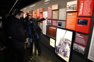 Sao Paulo Valisi yeniden inşa edilmiş Portekizce müzesini sunar. 29 Temmuz 2021, Sao Paulo, Brezilya: Sao Paulo valisi Joao Doria, Sao Paulo 'da düzenlediği basın toplantısında Portekiz Dili Müzesi' nin yeniden inşasını gerçekleştirdi.