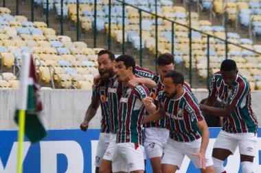Brazils Cup Round of 16: Fluminense and Criciuma-SC. July 31, 2021, Rio de Janeiro, Brazil: Celebration of the goal scored by Manoel, from Fluminense, during  soccer match between Fluminense and Criciuma, valid for round of 16 of Brazil's So